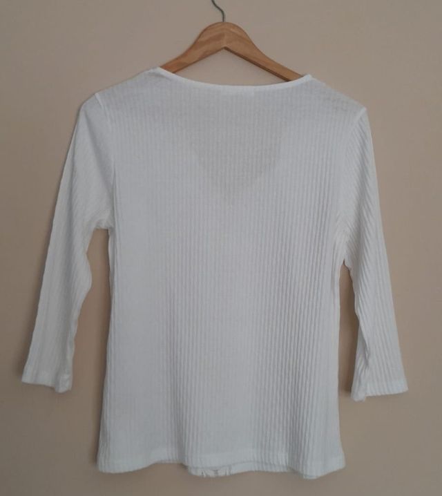 camiseta blanca mujer con mangas largas Encuentro