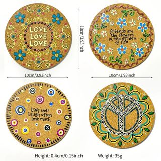 Posavasos de material natural decorados