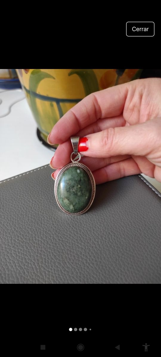 Colgante plata y jaspe sangre dragón