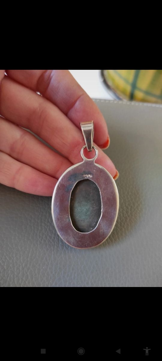 Colgante plata y jaspe sangre dragón