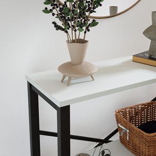 furniChic Console Table 2 Ripiani, Bianco 85x30x80