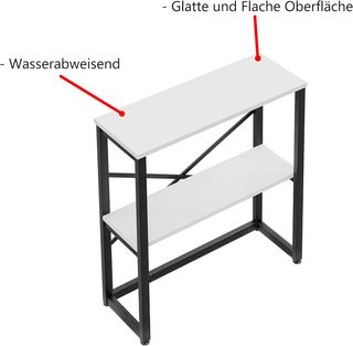 furniChic Console Table 2 Ripiani, Bianco 85x30x80