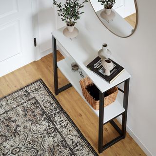 furniChic Console Table 2 Ripiani, Bianco 85x30x80