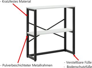 furniChic Console Table 2 Ripiani, Bianco 85x30x80
