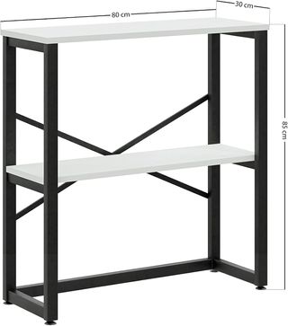 furniChic Console Table 2 Ripiani, Bianco 85x30x80