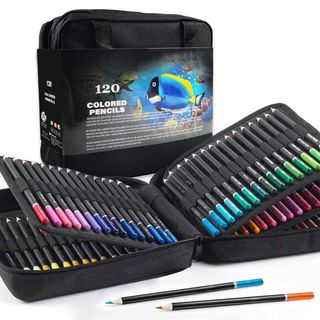 Set Di 120 Matite Colorate ad Acquerello + Zip