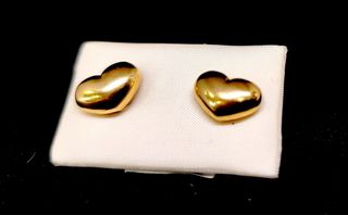 Pendientes de Oro 18 kt forma corazon