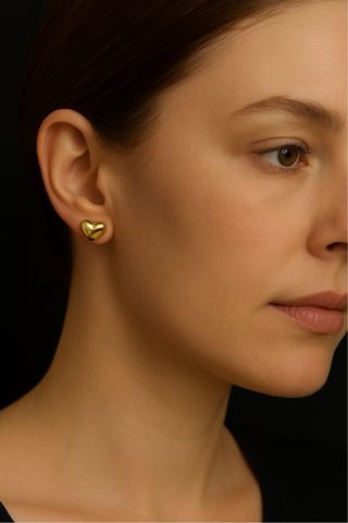 Pendientes de Oro 18 kt forma corazon