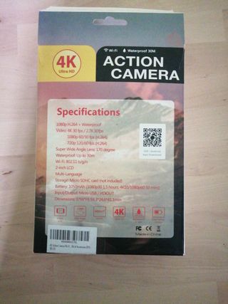 Cámara waterproof 30 wifi 4k
