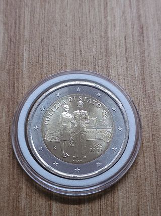 2 euro commemorativo Italia 2022.Polizia