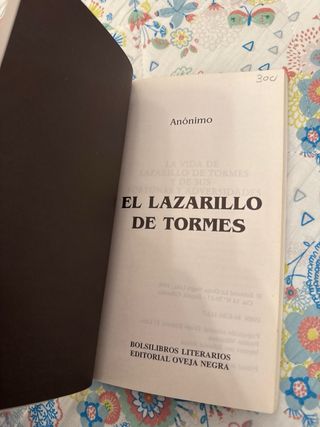 Libro “El Lazarillo de Tormes” 