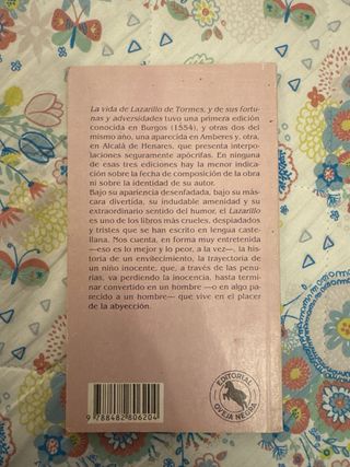 Libro “El Lazarillo de Tormes” 