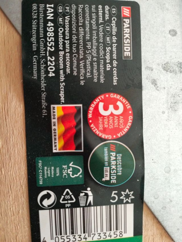 Cepillo de barrer de cerdas duras