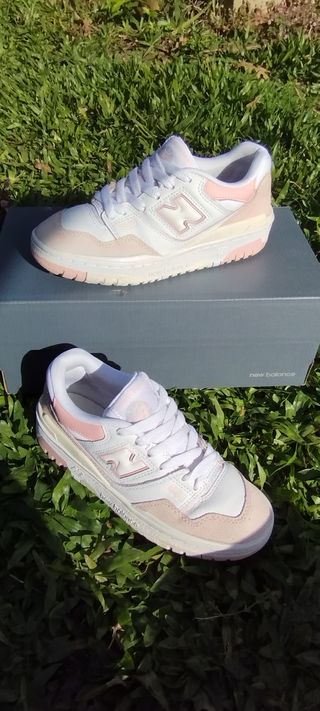 Zapatillas Mujer New Balance 550 Blanco y Rosa 