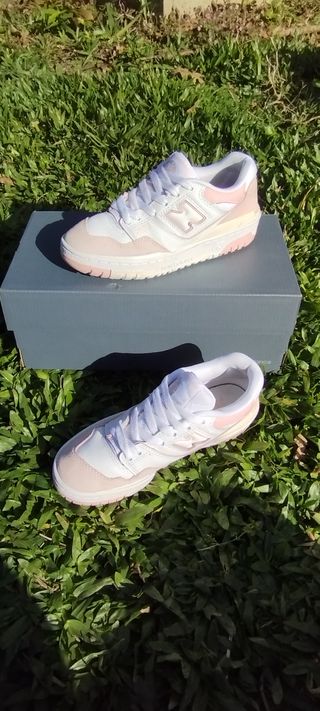 Zapatillas Mujer New Balance 550 Blanco y Rosa 