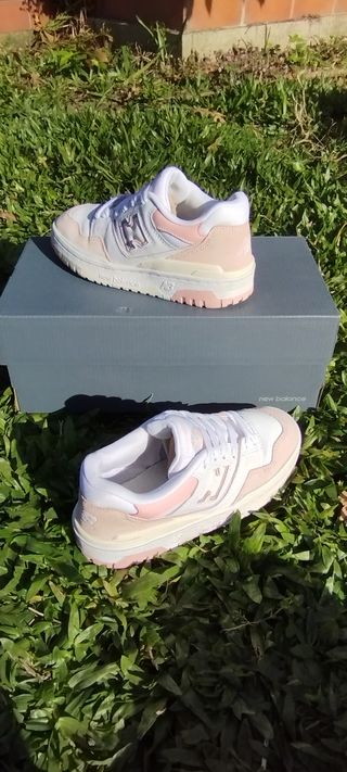 Zapatillas Mujer New Balance 550 Blanco y Rosa 