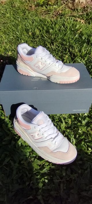 Zapatillas Mujer New Balance 550 Blanco y Rosa 