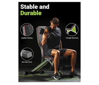 Banco de pesas ajustable, reclinable y plegable 