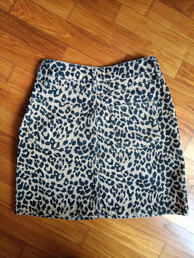 Gonna in jeans maculata 