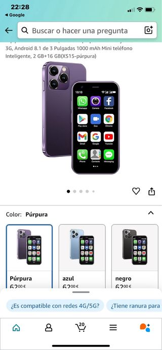 Mini telefono Soyes SX15, stile iPhone