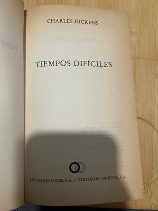 Novela Tiempos dificiles de charles dickens