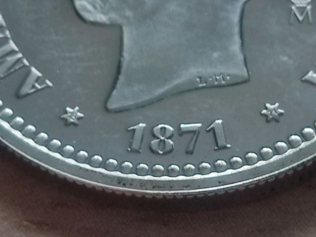 🥈 5 pesetas 1871 *18 *71 España moneda de plata