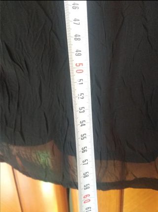 Blusa negra sin mangas vestir semitransparente