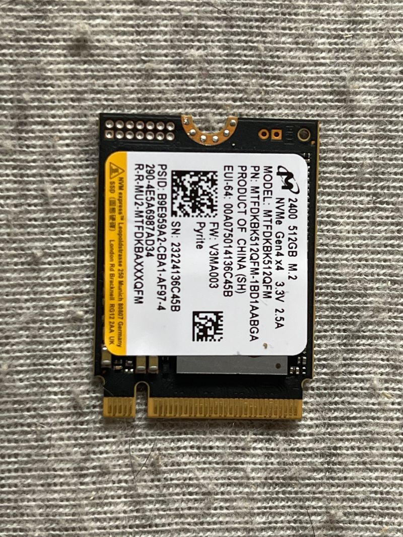 Disco duro nvme m2 512gb 2230