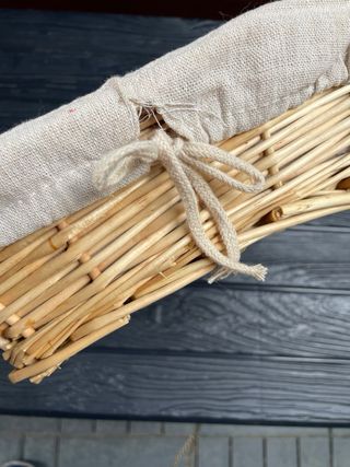 Cesto Mimbre Nuevo y Forrado