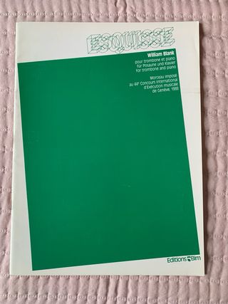 Esquisse. William Blank. Partitura trombón piano