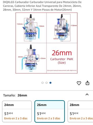 Carburador Universal PWK 26mm 2T/4T