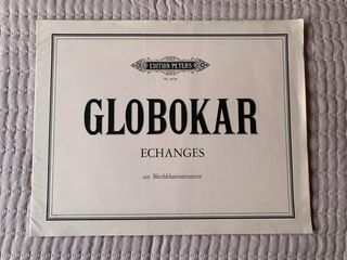 Partitura Globokar. Echanges. Trombón