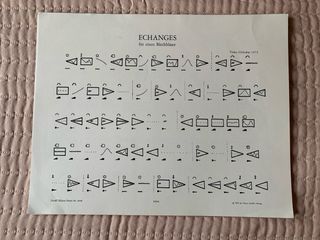 Partitura Globokar. Echanges. Trombón