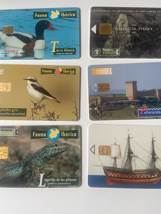 6 tarjetas telefonicas