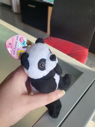 Peluche panda con etichetta