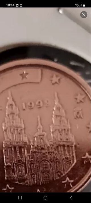 Moneda 1centimo de euro con fallo en fecha