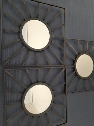 Set 3 specchi decorativi in ferro
