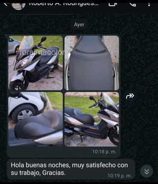 Tapizamos asiento de moto
