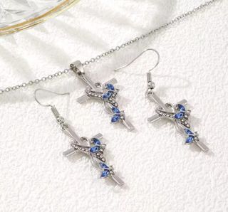 Conjunto cruz plata de 925