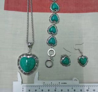Conjunto plata 925 piedra turquesa