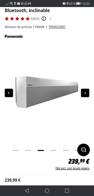 Super Altavoz barra de sonido Panasonic