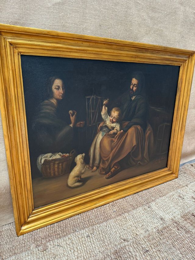 La Sagrada Familia y el pajarito, XIX, firmado,