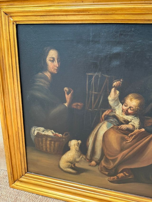 La Sagrada Familia y el pajarito, XIX, firmado,