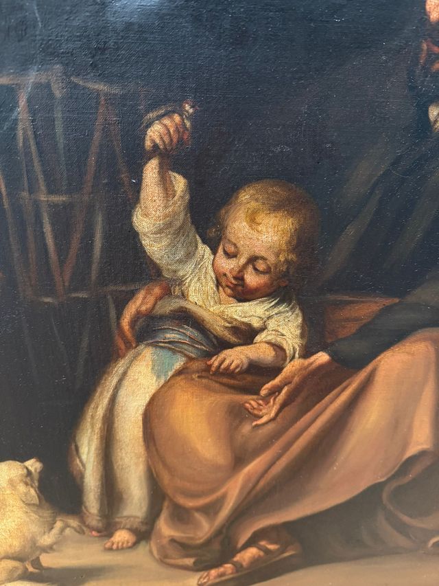 La Sagrada Familia y el pajarito, XIX, firmado,