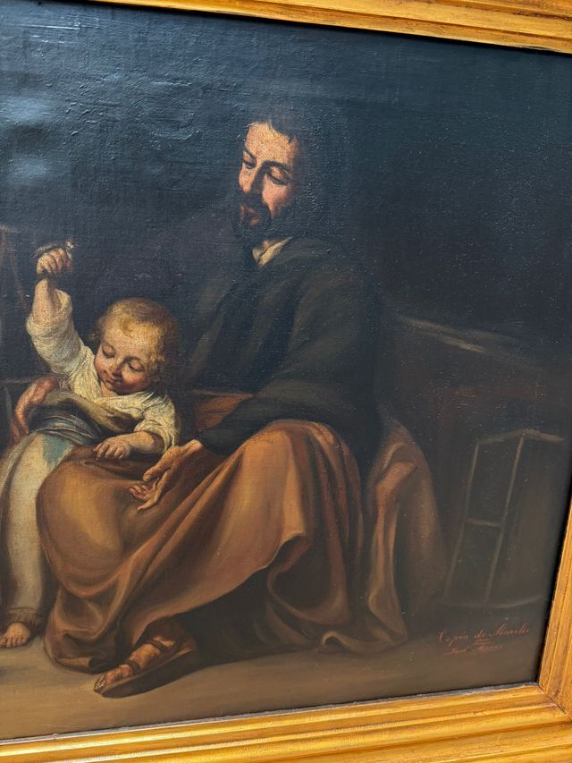 La Sagrada Familia y el pajarito, XIX, firmado,