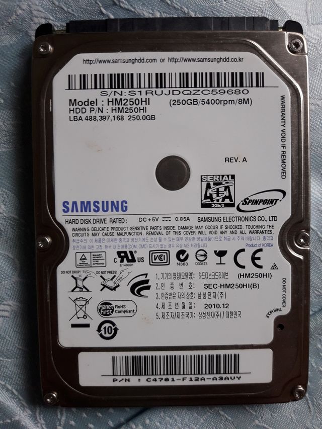 Disco rigido Samsung da 250 GB
