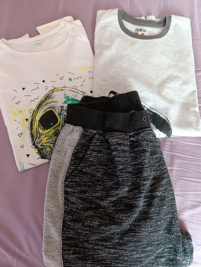 Pantalón chándal y camisetas chico