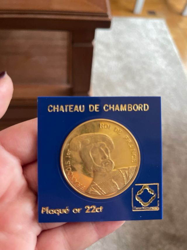 Moneda bañada en oro de Francisco I rey de Francia