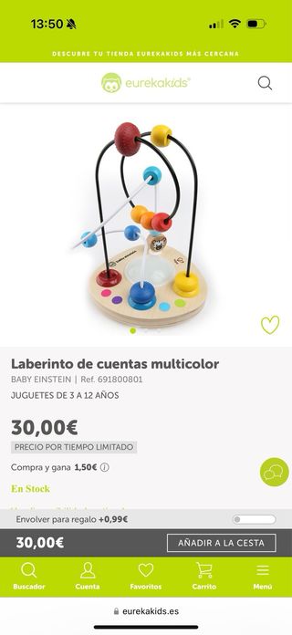 Laberinto cuentas multicolor hape baby einstein