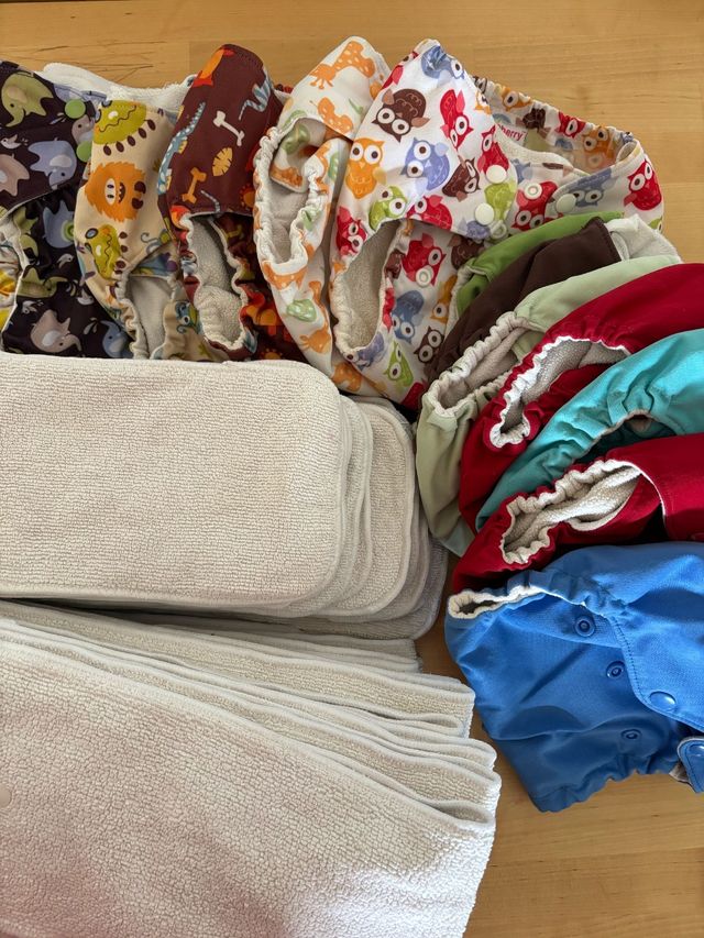 Gran lote de pañales de tela